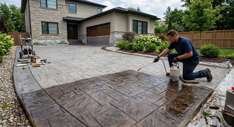Stained Concrete Installation in Dallas, TX