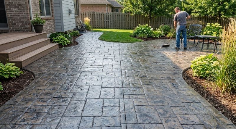 Stamped Concrete Installation in Frisco, TX